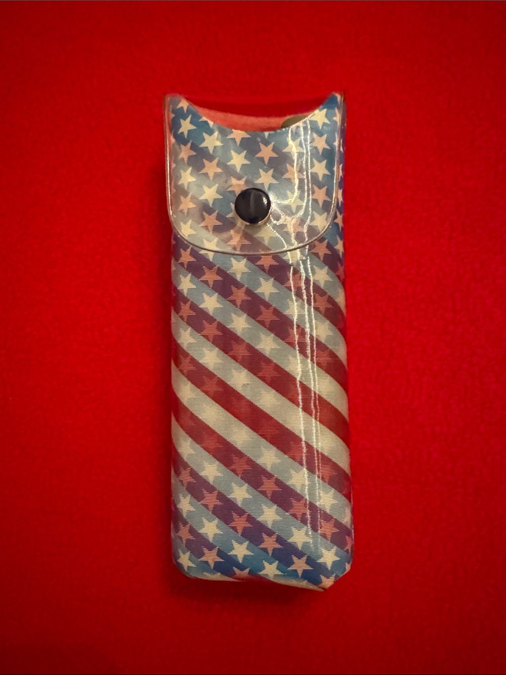 NWT Patriotic Stars Stripes Hard Eyeglass Case Snap Unique Shifting Pattern